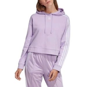 Purple Adidas Cropped Hoodie